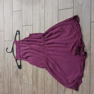 Mossimo Supply Co. Maroon/Burgundy Jumpsuit Shorts With Opening In The Back